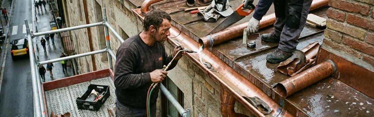 Montaje y reparación de bajantes y canalones en Zalla